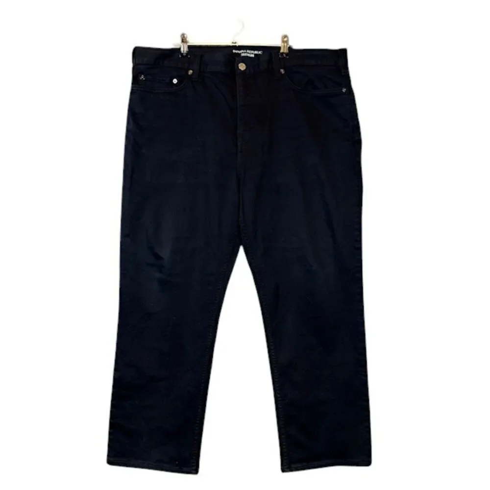 Banana Republic Traveler Stretch‎ Cotton Black Chino Pants Size 38 X 26 (hemmed)